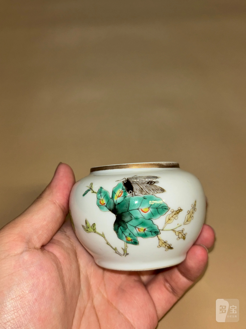 清中期 粉彩四季花卉纹水盂 - 图5